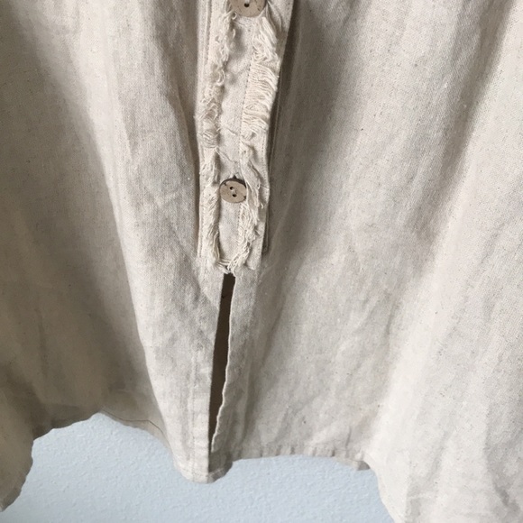NWT Oatmeal Tunic Top Fringe Placket Sz XL - Picture 5 of 5